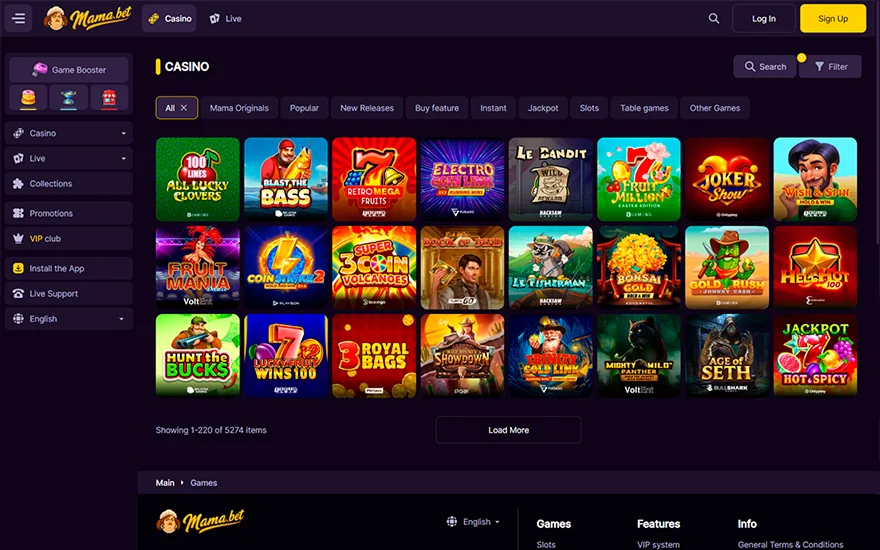 Mamabet spellen