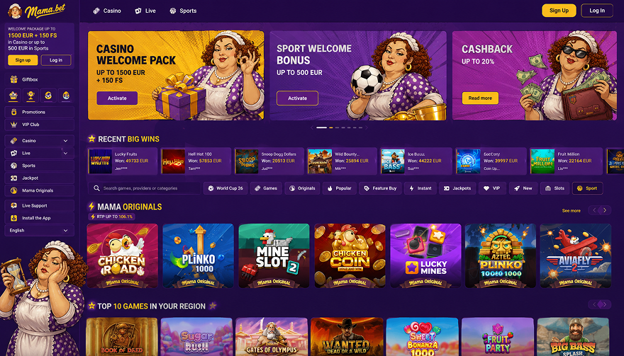 Mamabet screenshot
